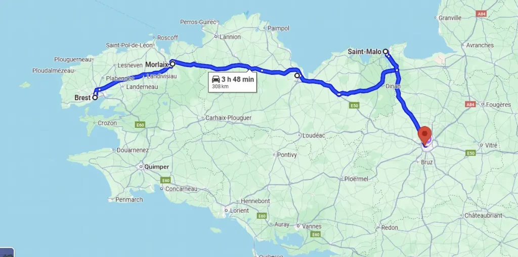 carte bretagne nord